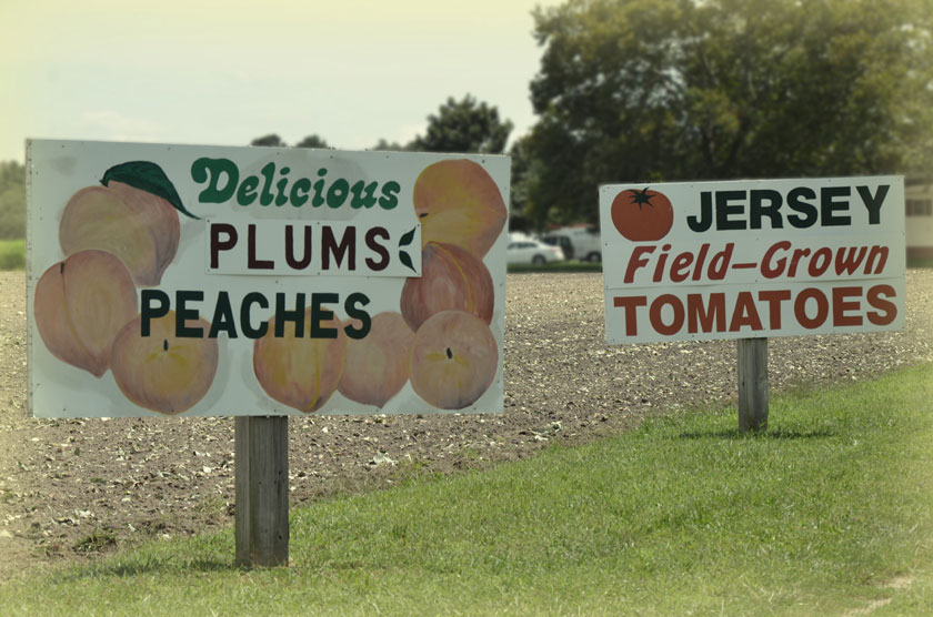 Jersey Fresh Vegetables and Fruits Sign